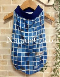 青ブロック柄◆冷え冷えタンク