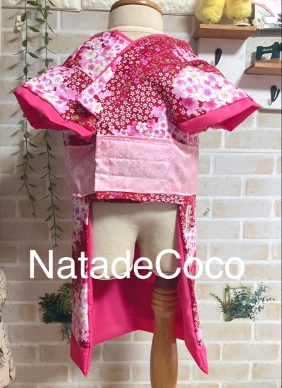 画像5: 赤桜川文様◆コーギーお振袖 、晴れ着