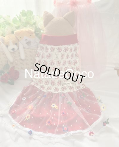 画像1: お花のシフォンチュール◆ワンピース