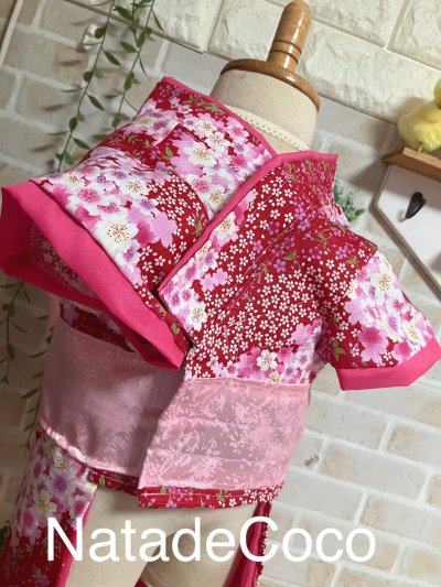 画像3: 赤桜川文様◆コーギーお振袖 、晴れ着