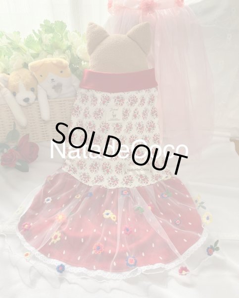 画像1: お花のシフォンチュール◆ワンピース (1)