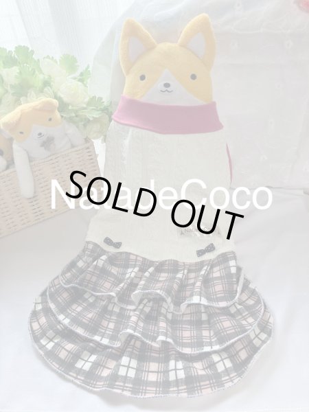 画像1: アランニット、ピンクチェック◆3段フリフリワンピどれす◆ワンピース (1)