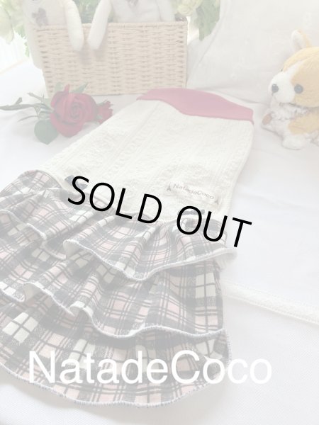 画像3: アランニット、ピンクチェック◆3段フリフリワンピどれす◆ワンピース (3)