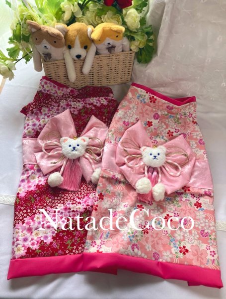 画像6: 淡い桃色さくら◆コーギーお振袖 、晴れ着 (6)